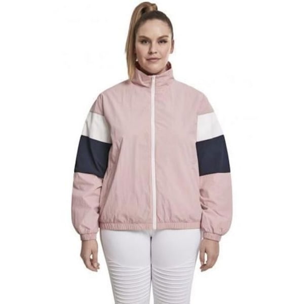 Joggingjakke - Urban Classics - 3-Tone Crinkle Jakke - Rosa - Langærmet - Åndbar