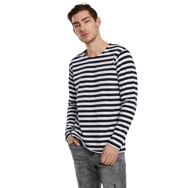 Veste store størrelser Urban Classics Regular Stripe vit svart XXXL