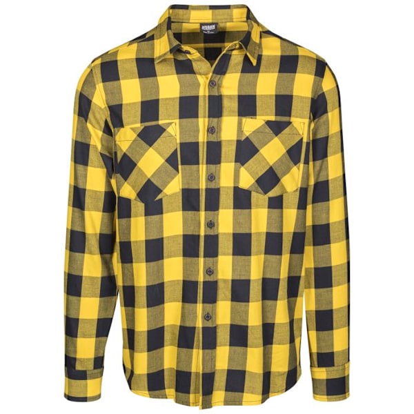 Isot koot paita - Urban Classic - Flanelli - Musta/Vaaleanruskea - Pitkät hihat - Regular svart/ljusbrun XXXXL