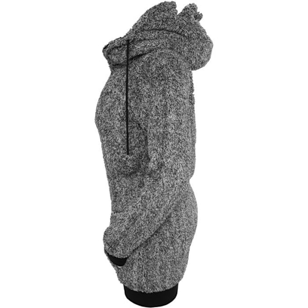 Sweatshirt - Urban Classics - Teddy Zip - 100% Polyester - Hætte - Sort/Hvid svart vit M