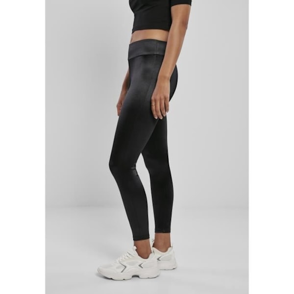 Naisten Leggingsit - Urban Classics - Kiiltävä Korkea Vyötärö - Musta - Hengittävä - Ei Vesitiivis - jag