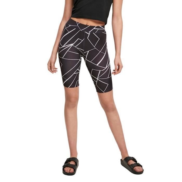 Cykelshorts för kvinnor - Urban Classics - AOP - Tight passform - Elastisk midja - Svart geometriskt mönster Geometriskt svart XS