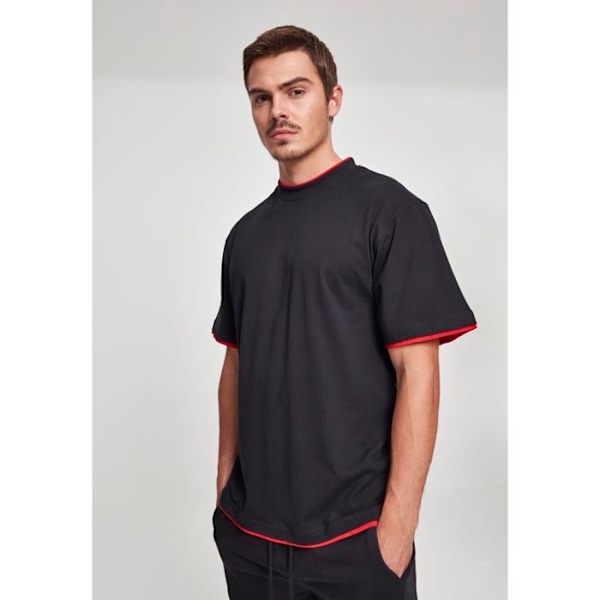 T-paita - Urban Classic - Pitkä malli - 100% Puuvilla - Pitkähiha - Klassinen kaulus vit svart XL