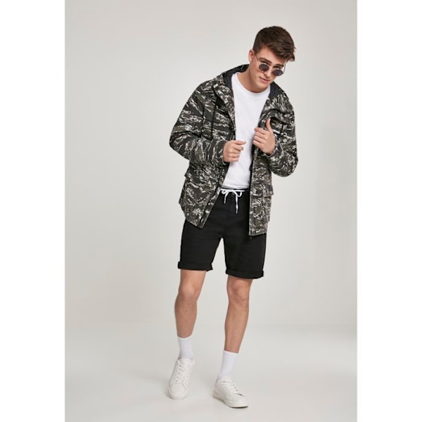 Parka - Kaupunkiklassikko - Tiikeri camo - Kevyt puuvilla - Korkea huppu - Sivutaskut oliv/grön/vit S