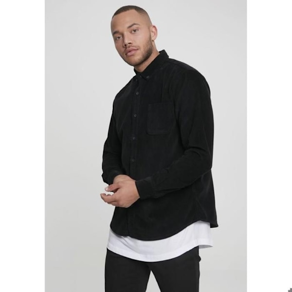 Chemise - Urban Classic - Velvet - Sort - Lange ærmer - Regular sort M