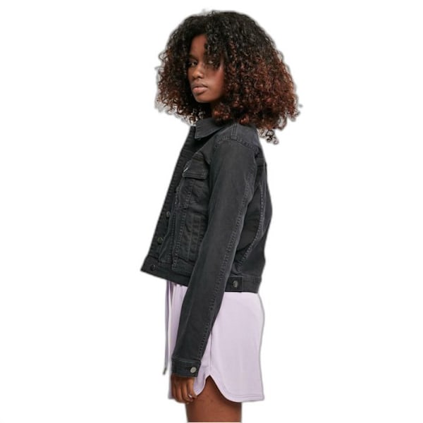 Jakke i denim til kvinder - Urban Classics - Økologisk - Økologisk bomuld - Regular fit - Sort svart XS