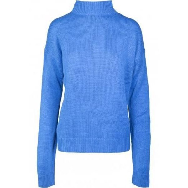 Oversized striktrøje med høj hals Blå S