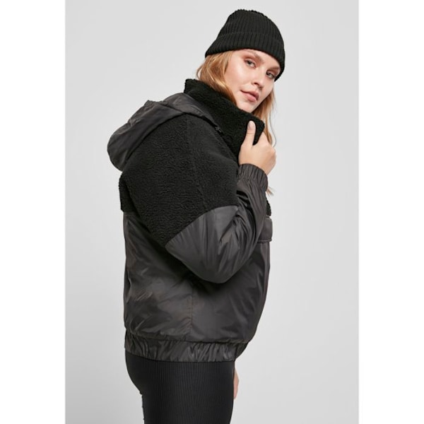 Polaire dame - Urban Classics - Sherpa trøje - Sort - Store størrelser - Åndbar svart/svart XXXXL