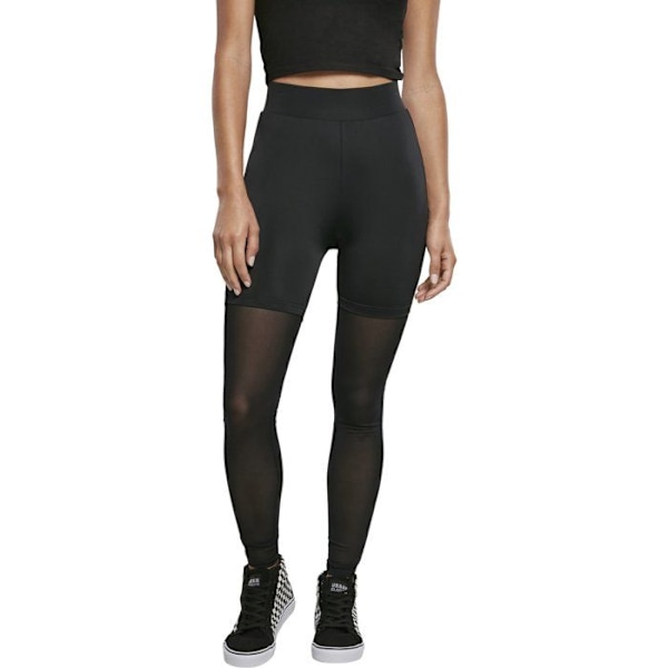 Urban Classics Tech Mesh Plus Size Leggings med hög midja för kvinnor svart XXXXXL