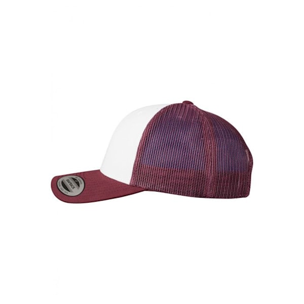 Keps - Flexfit - Retro - Mörkröd/Vit - Unisex - Vår/Sommar kastanjebrun/vit Unik storlek