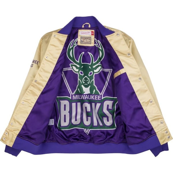 M&N Lätt Satinjacka - Milwaukee Bucks guld Guld XXL