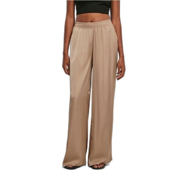 Bredde satinbukser til kvinder Urban Classics GT - beige - 4XL Beige XXXL