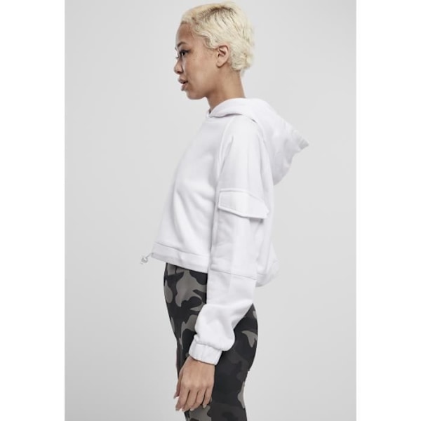 Sweatshirt - Urban Classics - Kort Arbejder - Hvid - Kvinde - Lange Ærmer Vit XS
