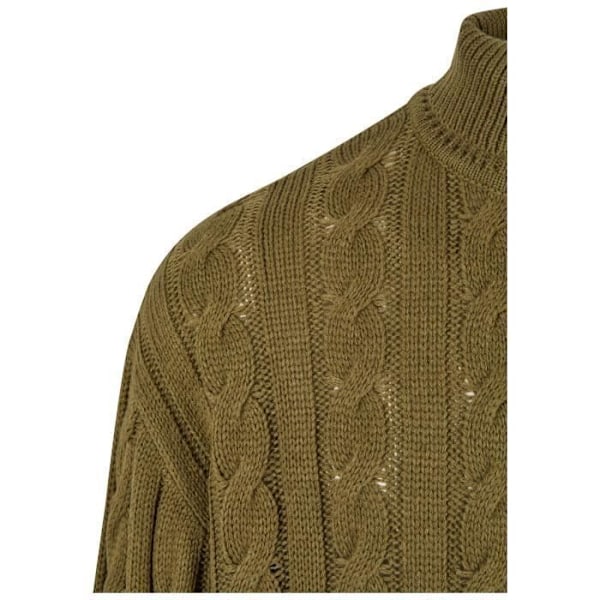 Trøje med høj hals - Urban Classics - Olivengrøn - Mand - Oversized pasform - Kabelmønster Olivgrön jag