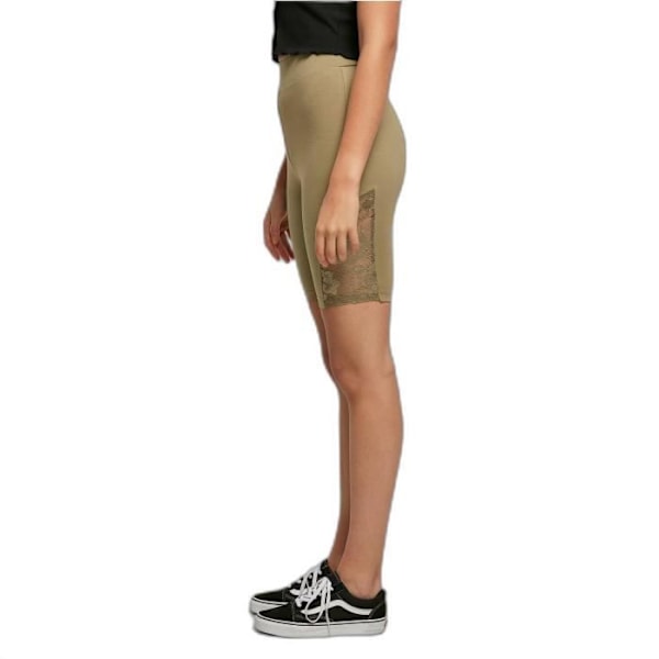 Urban Classics Lace Inset högmidjade cykelshorts för kvinnor - khakigrön - XS Grön khaki XS
