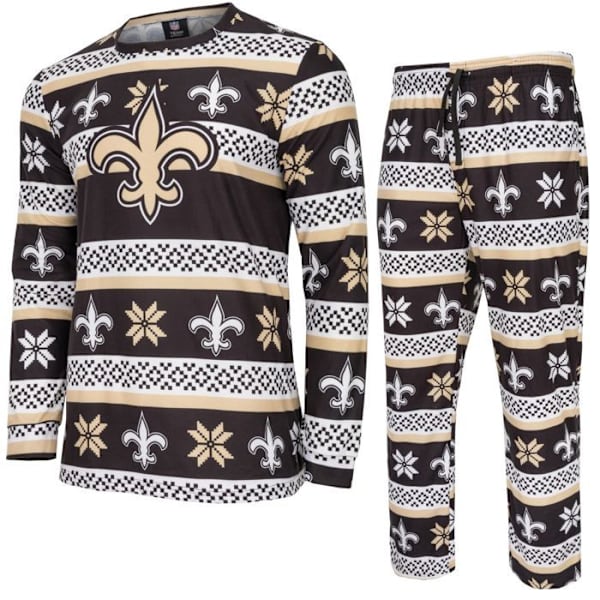 NFL-hold Vinter JULE Pyjamas Sæt skjorte og bukser New Orleans Saints M