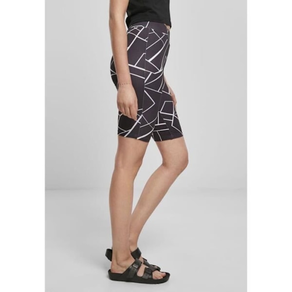 Cykelshorts för kvinnor - Urban Classics - AOP - Tight passform - Elastisk midja - Svart geometriskt mönster Geometriskt svart XS