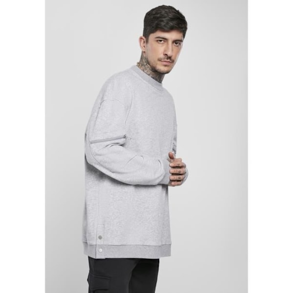 Sweatshirt - Urban Classics - Träningsterry Crew - Grå - Långa ärmar - Rund hals Grå S