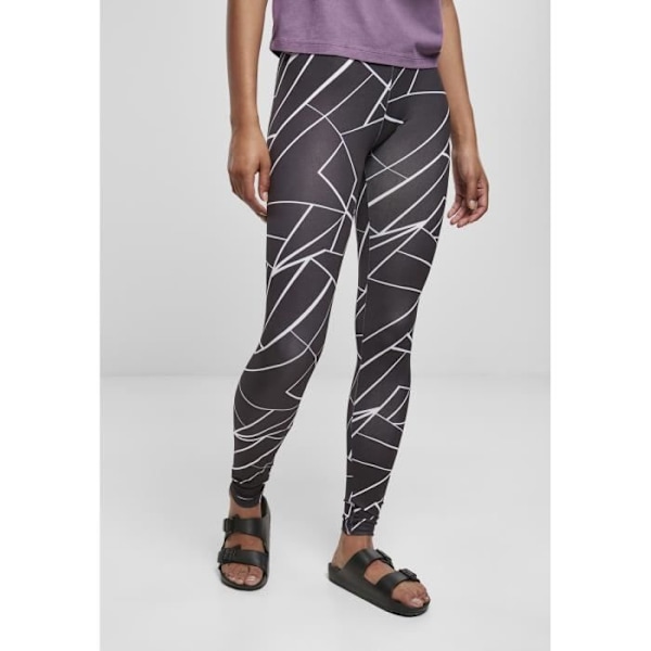 Naisten legginssit - Urban Classics - Musta - Koko painatus - Korkea joustava vyötärö - Optimaalinen mukavuus - M