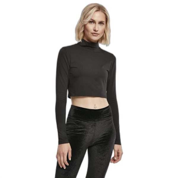 Urban Classics Organic dam turtleneck långärmad T-shirt - svart - L Svart jag