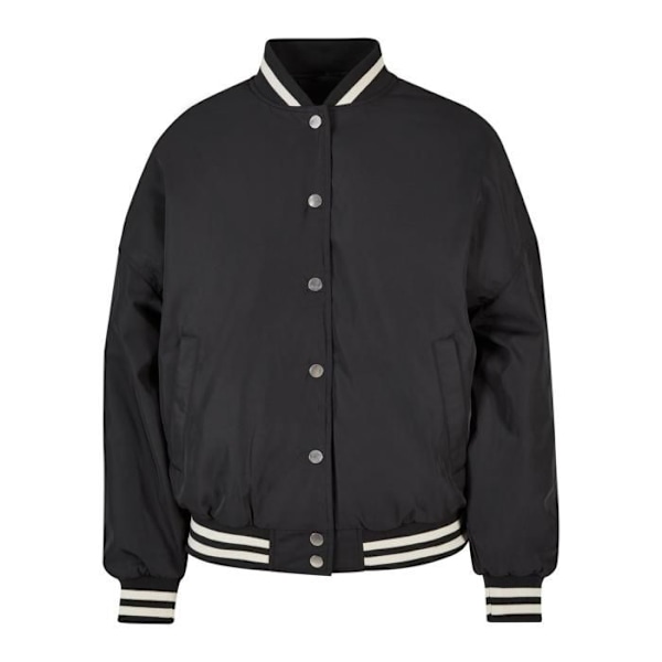 Ylimitoitettu naisten takki - Urban Classics - College - Musta - Kierrätetty - Vintage-tyyli sort