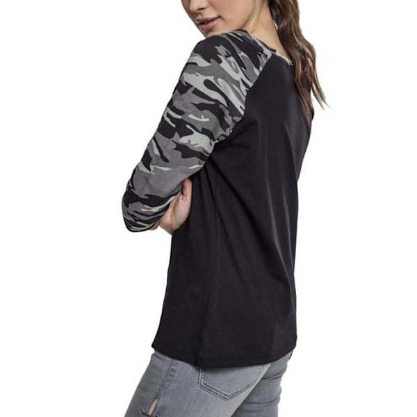 T-paita - Urban Classics - Raglan - 3/4-hihat - Pyöreä kaula-aukko - Loose-mitoitus Noir / Tumma Camo XXXXL