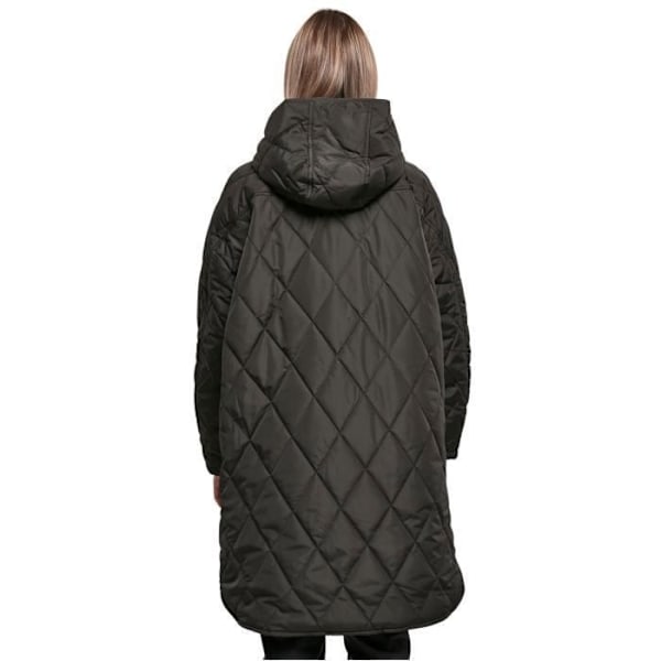 Parka med hætte til kvinder Urban Classics Oversized Diamond Quilted - sort - L sort S