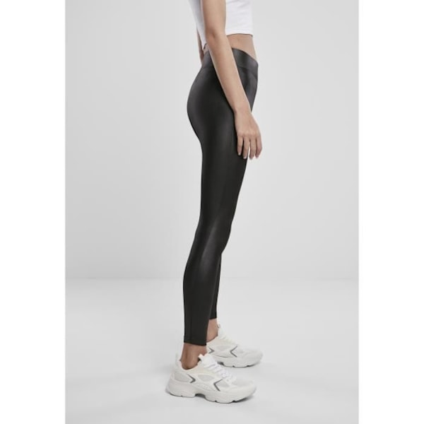 Leggings til kvinder - Urban Classics - Imitationlæder - Sort - Fitness - Løb sort L