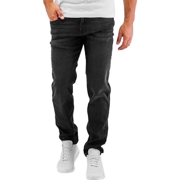 Jeans til mænd - Urban Classics - Straight Fit - Stræk Denim - 98% Bomuld - Standard Størrelse Svart 32