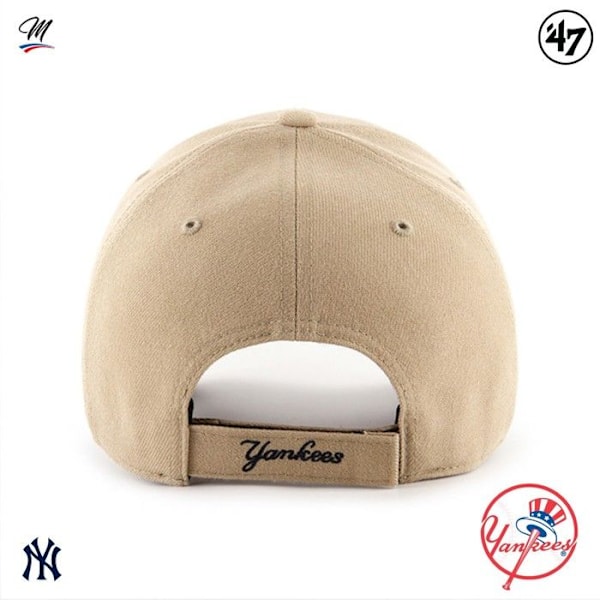Casquette Relaxed Fit - 47 Brand - MVP New York Yankees - Beige - Justerbar - Efterår/vinter khaki beige