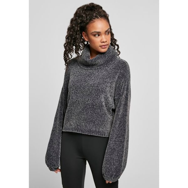 Sweatshirt - Urban Classics - Høj Hals - Shiny Chenille - Lange Ærmer - Store Størrelser mörkgrå XXXXL