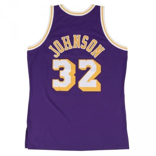 Maillot NBA Mitchell & Ness Hardwood Classics Magic Johnson Los Angeles Lakers - Lilla Lila jag