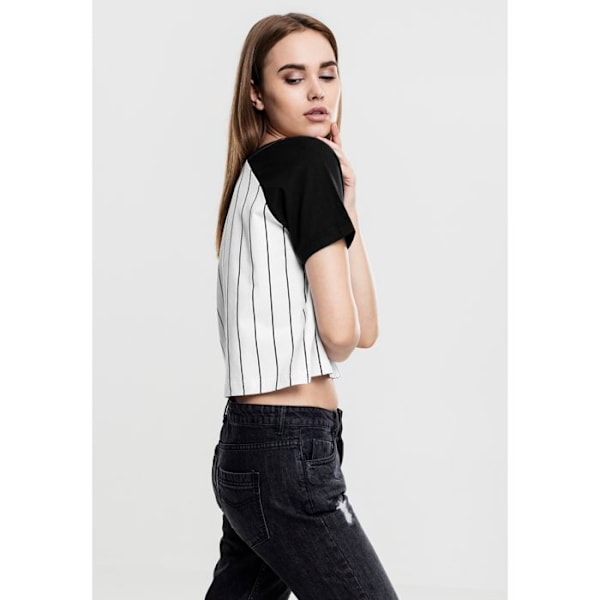 Naisten t-paita - Urban Classic - Baseball - Valkoinen/Musta - Lyhyet hihat - Slim fit vit svart M