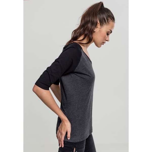 T-paita Raglan - Urban Classics - 3/4-hihat - 100% Puuvillaa - Väri Hiili/Musta - Regular-leikkaus Hiili / Musta S