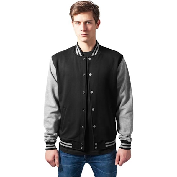 Urban Classic 2-ton college sweat jacka svart grå XXL