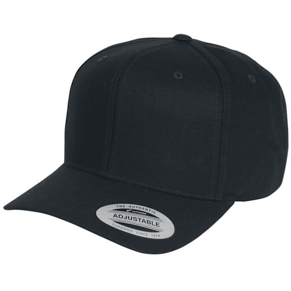 Flexfit 6-panel buet metal snap cap i sort bomuld