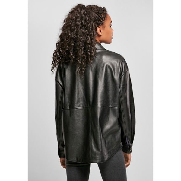 Chemise dame Urban Classics faux læder over svart M