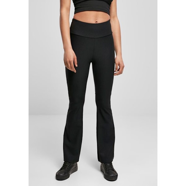 Legging - Urban Classics - Boot Rib - Hög midja - Utsvängd - Stora storlekar svart XXXXXL