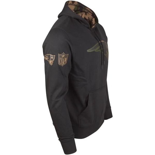 Hoody - New Era - NFL New England Patriots - Sorte / Camo - 80% bomuld - 320GSM French Terry Svart / trä camo XS