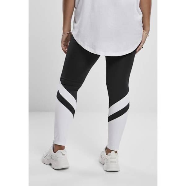 Naisten legginsit - Urban Classics - Arrow High Waist - Musta/Valkoinen - Suuret Koot Sort hvid XXXXXL