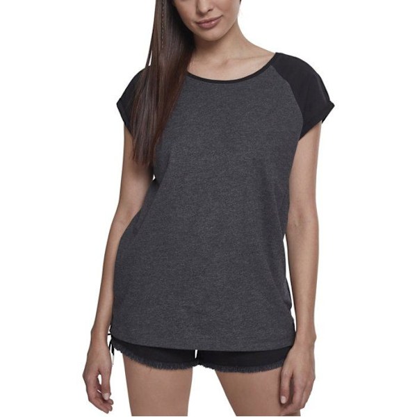 Urban Classics Naisten - RAGLAN Kontrastipaita Pitkä Paita Träkol XS