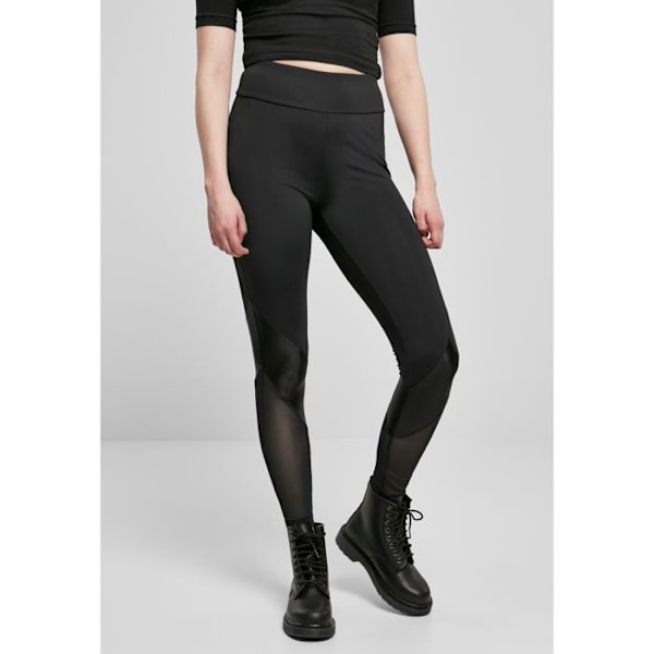 Naisten leggingsit - Urban Classics - Korkea vyötärö - Stretch-nailon - Sophistikoitu muotoilu - Optimaalinen mukavuus svart/svart XS