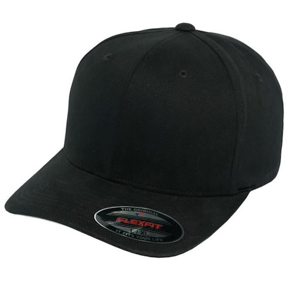 Flexfit Men Kepsar / Flex Fitted Twill Borstad Keps Svart L/XL
