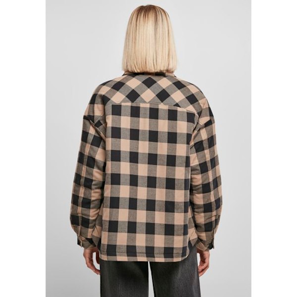 Flanellskjorta - Urban Classics - Vadderad - Rutig mönster - Oversize passform - Vadderad foder svart/taupe S
