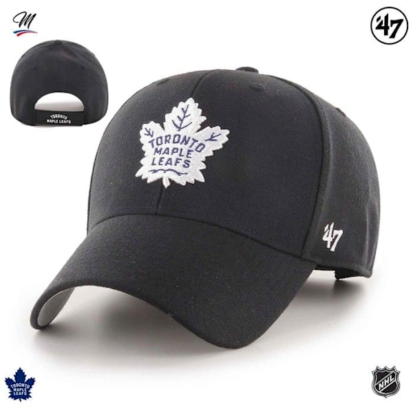 Kasket - 47 Brand - Toronto Maple Leafs - Sort - 85% Akryl - Efterår/Vinter Svart