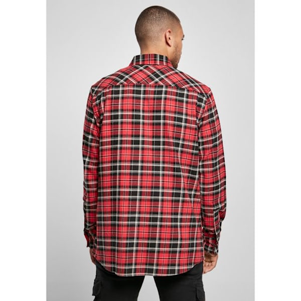 Skjorta - Urban Classics - Rutigt Root - 100% bomull - Flanell - Louch passform röd svart M