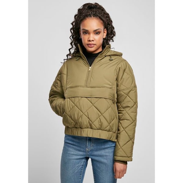 Doudoune dam - Urban Classics - Oversized - Vadderad - Justerbar huva - Praktiska fickor olivgrön S