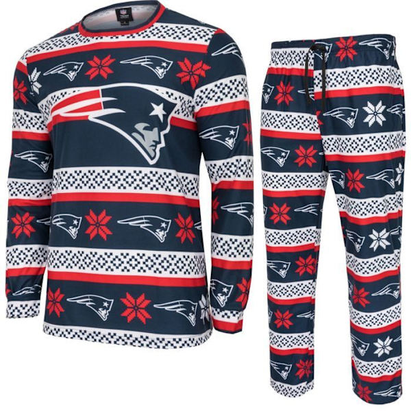 NFL-hold Vinter JULE Pyjamas Sæt skjorte og bukser New England Patriots M