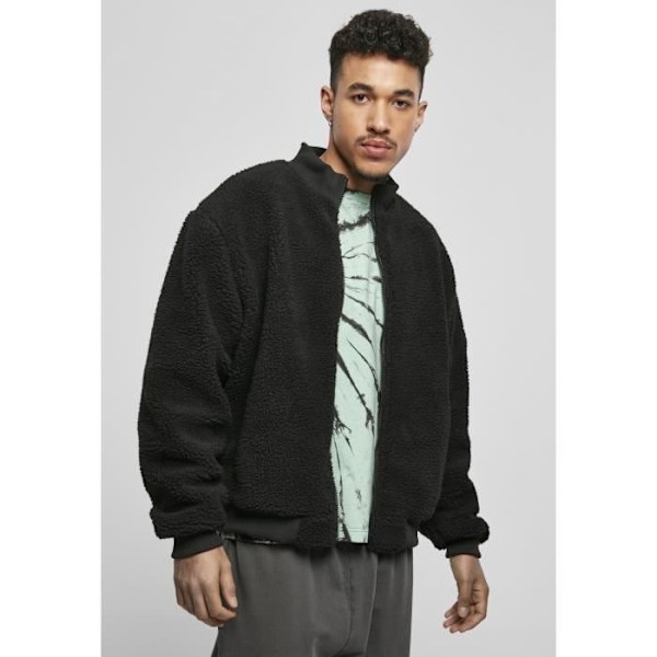 Urban Classics boxy sherpa - musta Svart XL