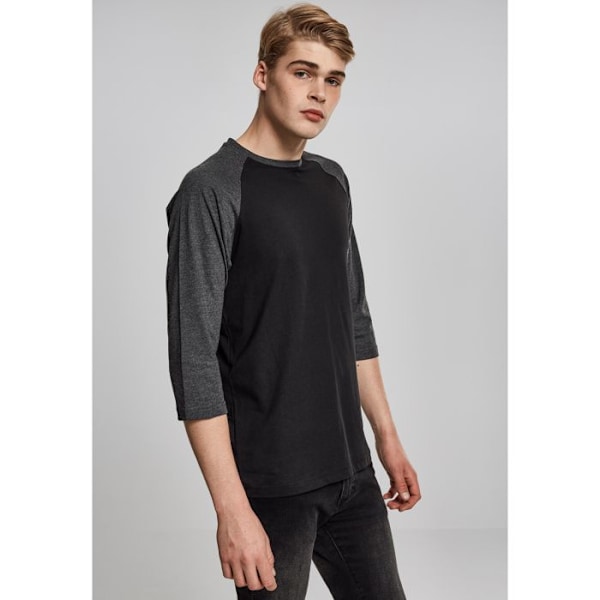 T-paita - Kaupunkiklassikko - Raglan - 3/4-hihat - Väri ruskea/musta - Regular-malli brun/sort M